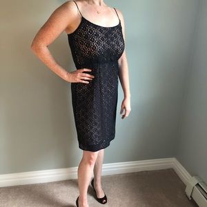 J Crew Lace Spaghetti Strap Dress Black